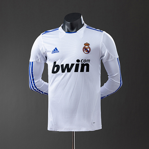 Wanban-Real Madrid 10 11 Home Long Sleeve Player Version Retro Jersey S-3XL