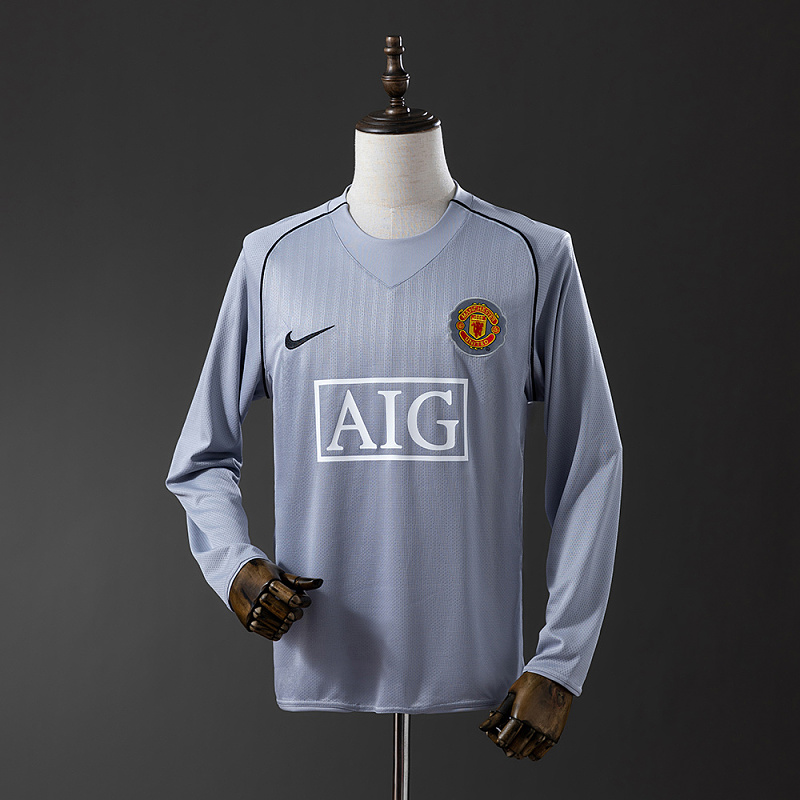 Wanban-M-U Goalkeeper Grey Long Sleeve Retro Jersey S-Xxl