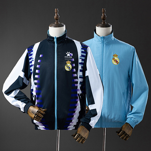 Wanban-Real Madrid Reversible Jacket Windbreaker - Navy & Sky Blue S-Xxl