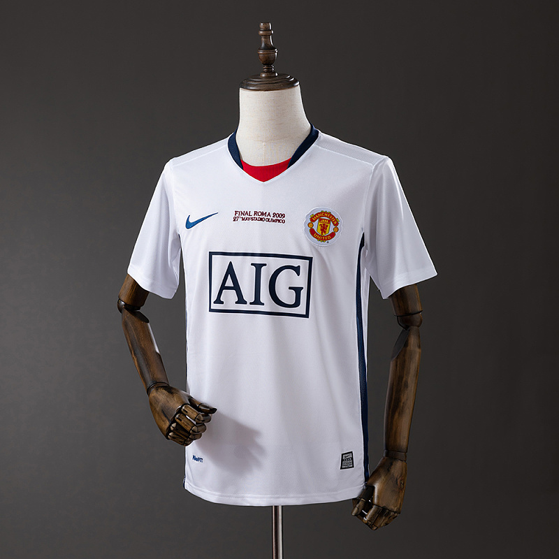 Wanban-Retro Manchester United 08 09 Champions League Away White S-Xxl