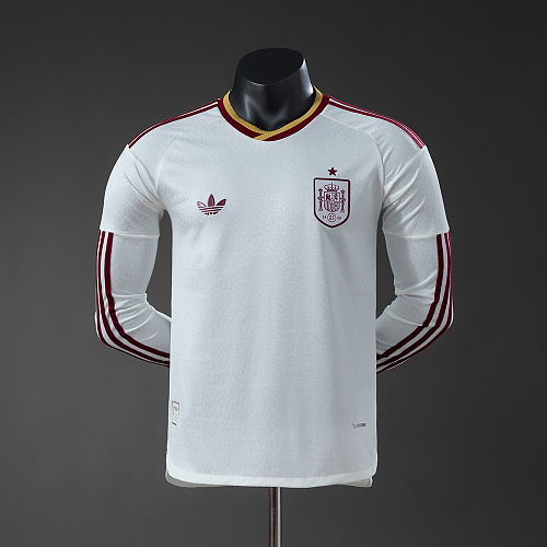 Spain Away Player Version Long Sleeve Jersey S-2XL