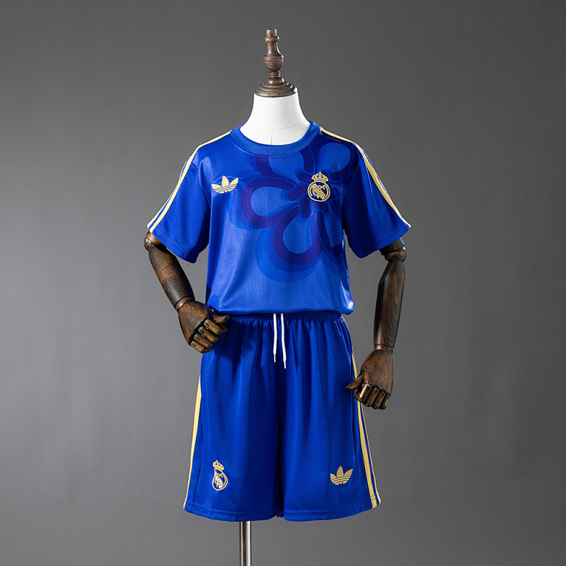 Wanban-Real Madrid 25 26 Cultural Story - Blue Kids Kit Jersey Size 16-28