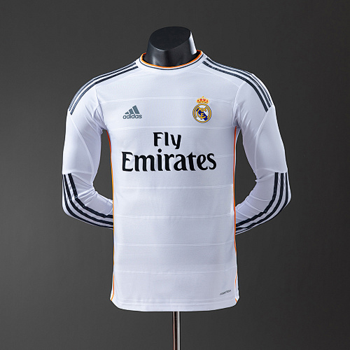 Wanban-Real Madrid 13 14 Home Long Sleeve Player Version Retro Jersey S-3XL