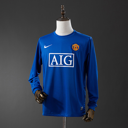 Wanban-M-U 09 Second Away Long Sleeve Retro Jersey S-Xxl