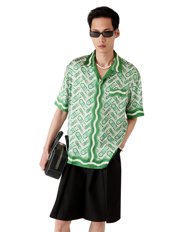 Ping Pong Short Sleeve Silk Shirt