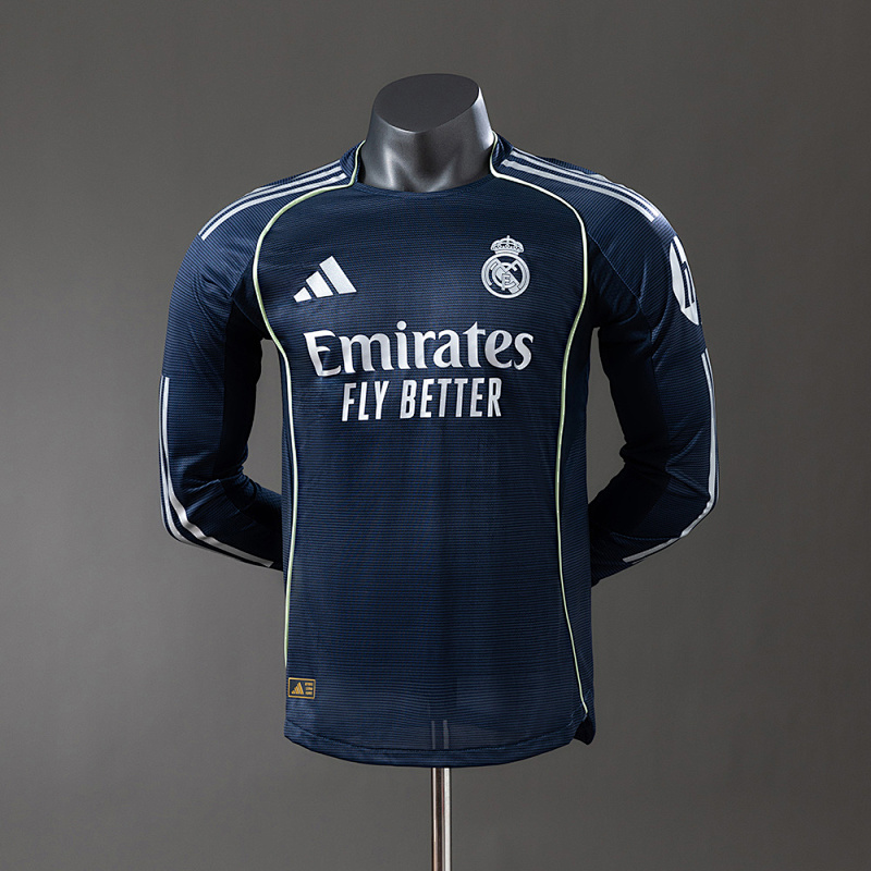 Wanban-Real Madrid 25 26 Away Long Sleeve Player Version Jersey S-3XL