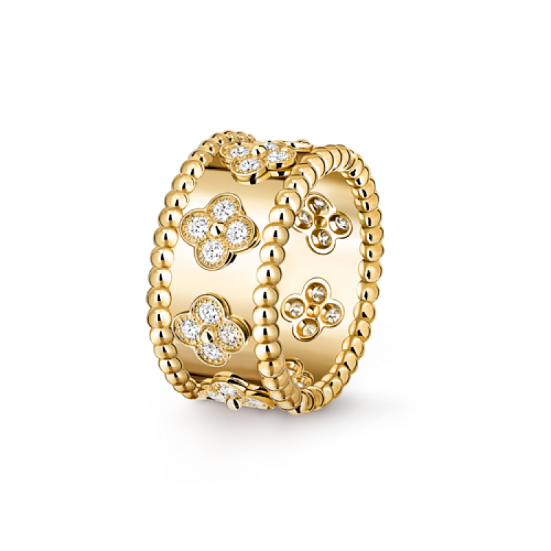JG-VCARO9NC00 Perlée Clovers Ring Small Model
