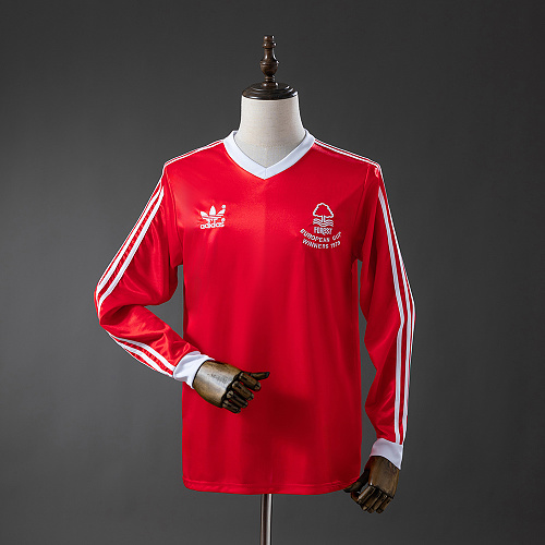 Wanban-Nottingham Forest 77 80 Home Long-Sleeve Retro Jersey S-Xxl