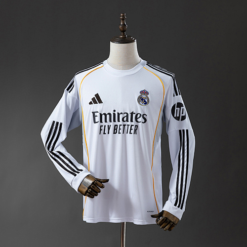 Wanban-Madrid 25 26 Home Long Sleeve Jersey S-4XL