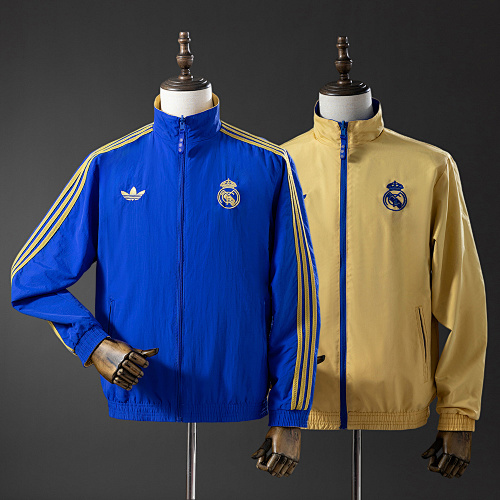 Wanban-Real Madrid Reversible Jacket Windbreaker - Blue & Yellow S-Xxl