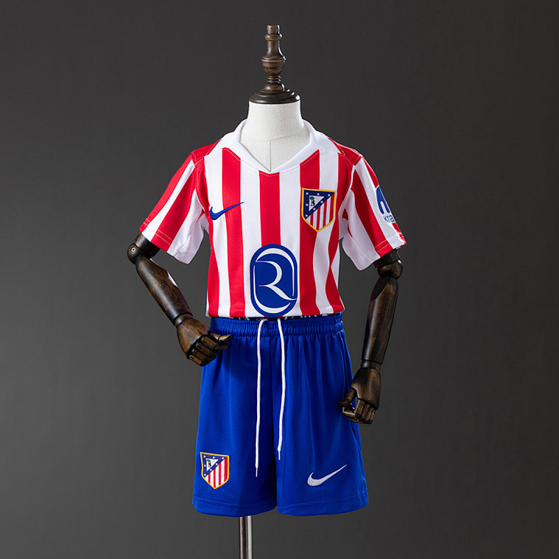 Wanban-Atletico Madrid 25 26 Home Kids Kit Jersey Size 16-28