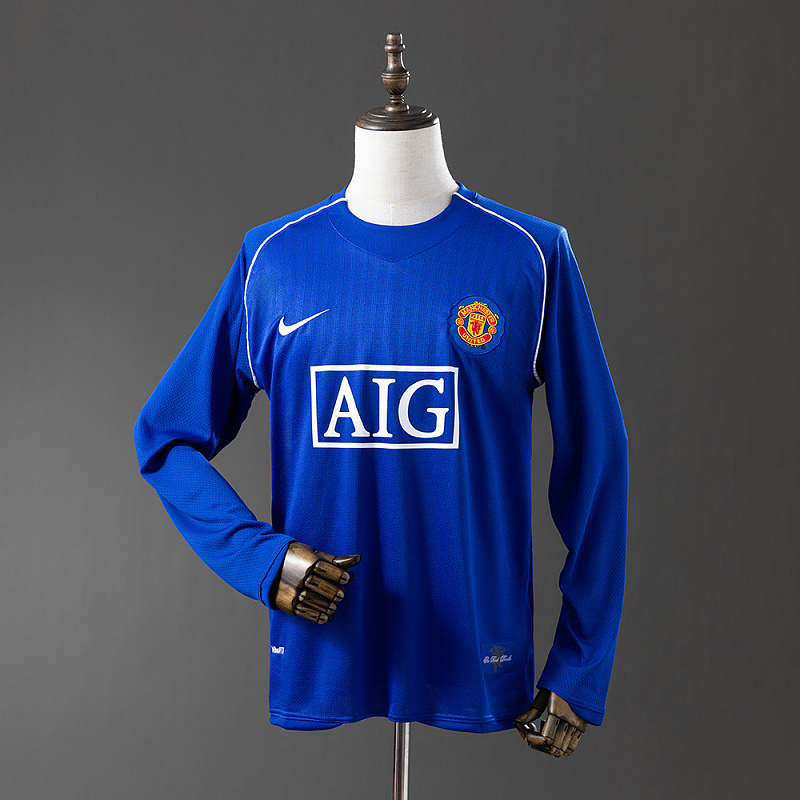 Wanban-M-U 07 08 Goalkeeper Long Sleeve Retro Jersey S-Xxl
