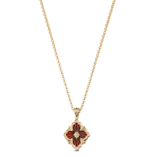 JG-Red Small Opera Tulle Pink Gold Pendant With Onyx