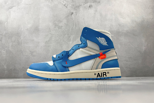 Zhenhui-OFF-WHITE X Jordan Air Jordan 1 Retro High Unc OG -AQ0818-148
