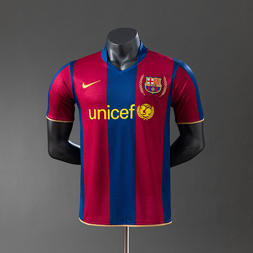 Wanban-Barcelona 07 08 Player Version Retro Home Jersey S-3XL