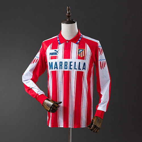 Wanban-Atletico Madrid 94 95 Home Long Sleeve Retro Jersey S-Xxl