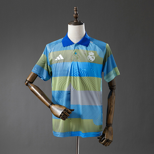 Wanban-Real Madrid 25 26 Polo - Green Striped Tray S-Xxl