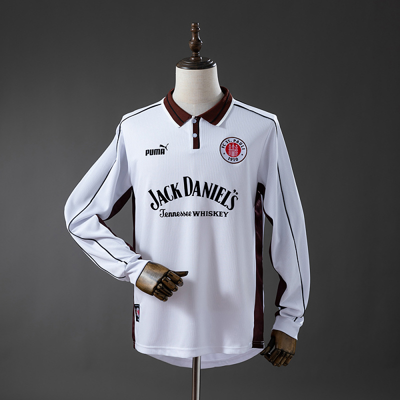 Wanban-St. Pauli 99 00 Home Long-Sleeve Retro Jersey S-Xxl