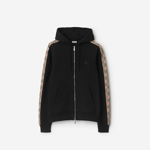 AF-C000433 Check Trim Cotton Zip Hoodie