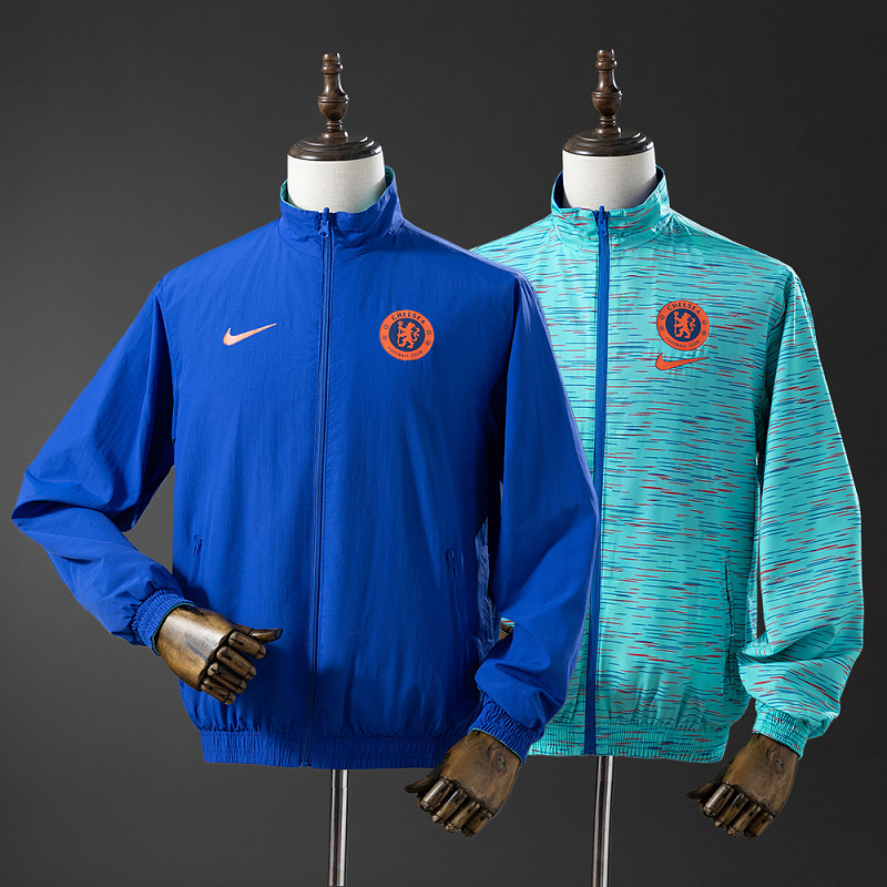 Wanban-Chelsea Reversible Jacket Windbreaker - Blue & Sky Blue S-Xxl