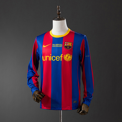 Wanban-Barcelona 11 Home Champions League Edition Long Sleeve Retro Jersey S-Xxl