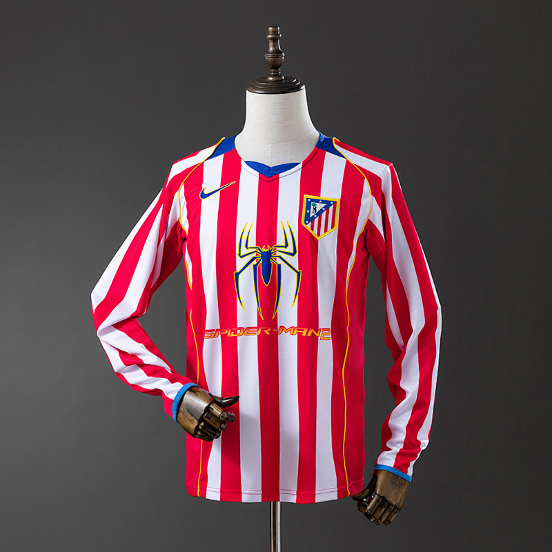 Wanban-Atletico Madrid 04 05 Home Long Sleeve Retro Jersey S-Xxl