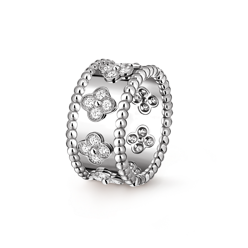 JG-VCARO9LP00 Perlée Clovers Ring Medium Model