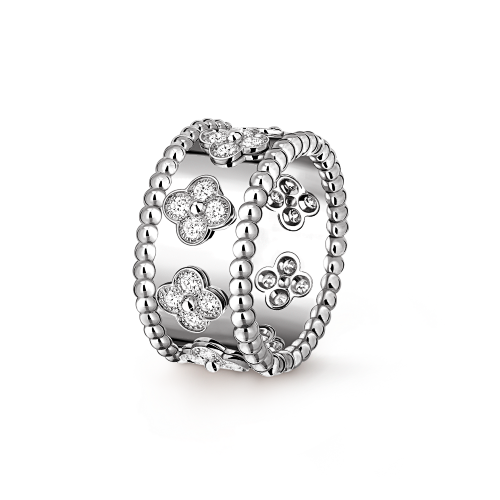 JG-VCARO9LP00 Perlée Clovers Ring Medium Model