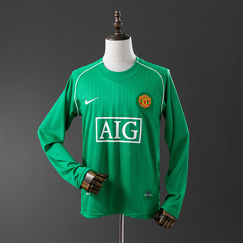 Wanban-M-U 07 08 Goalkeeper Long Sleeve Retro Jersey S-Xxl