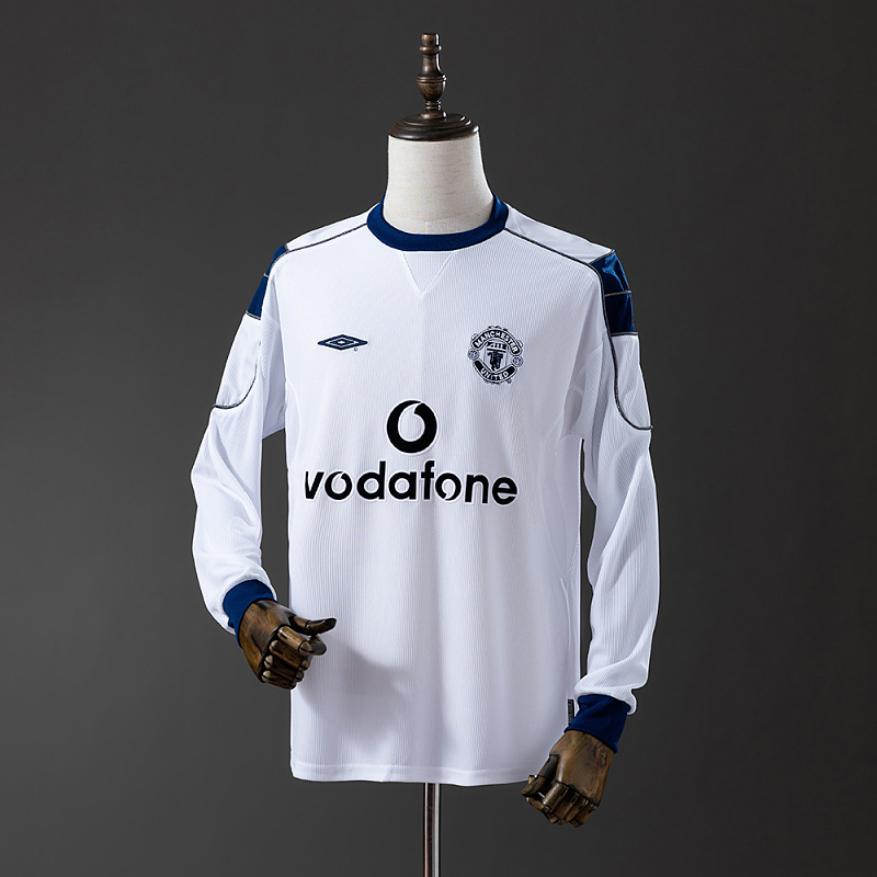 Wanban-M-U 00 01 Away Long Sleeve Retro Jersey S-Xxl
