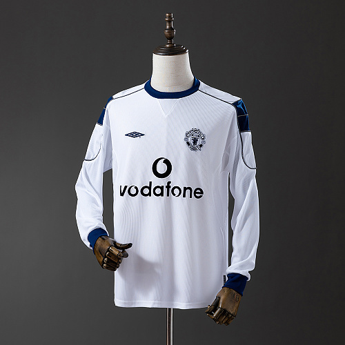 Wanban-M-U 00 01 Away Long Sleeve Retro Jersey S-Xxl