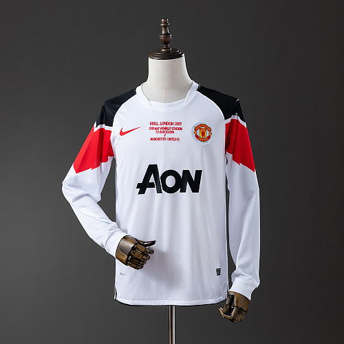 Wanban-M-U 10 11 Away Long Sleeve Retro Jersey S-Xxl