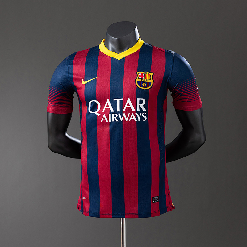 Wanban-Barcelona 13 14 Home Player Version Retro Jersey S-3XL