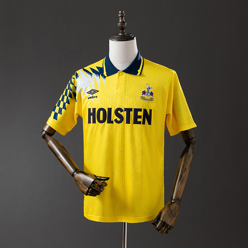 Wanban-Retro Tottenham 92 94 Away Yellow S-Xxl