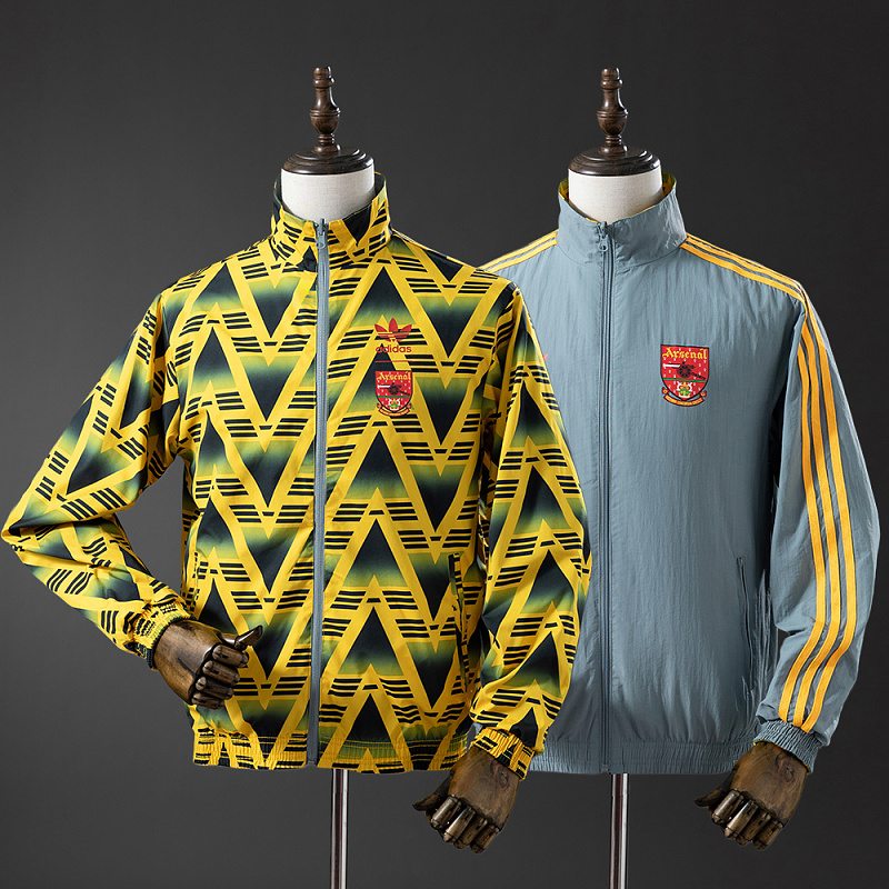 Wanban-Arsenal Reversible Jacket Windbreaker - Yellow & Grey S-Xxl