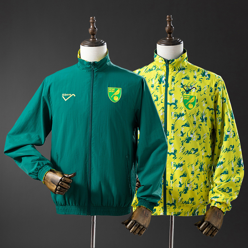 Wanban-Norwich City Reversible Jacket Windbreaker - Blue & Yellow S-Xxl