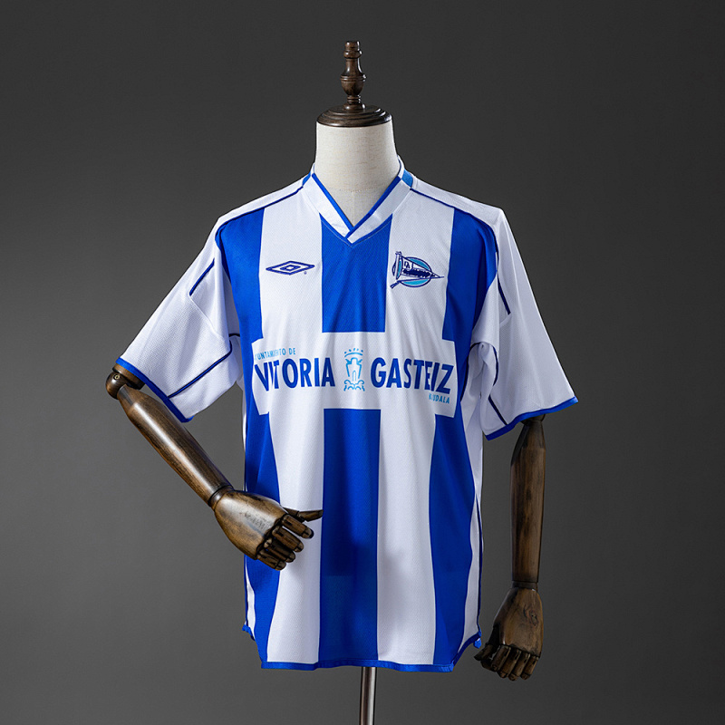 Wanban-Deportivo Alavés 03 04 Home Retro Jersey S-Xxl