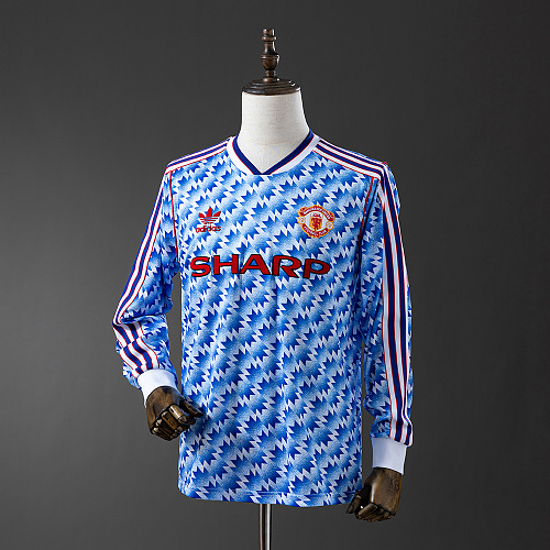 Wanban-Retro Long Sleeve M-U 90 92 Away S-Xxl