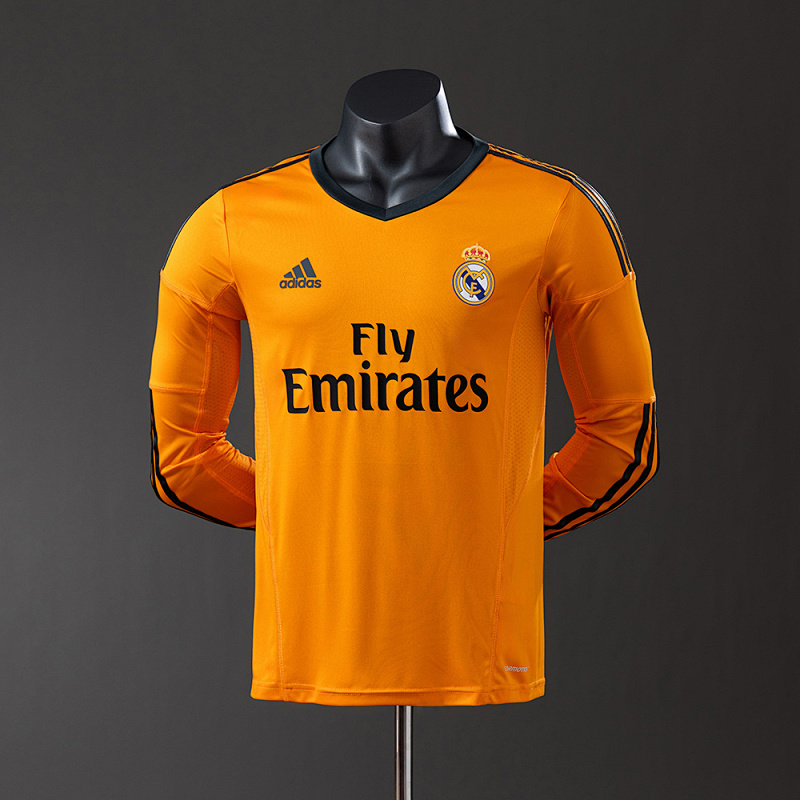 Wanban-Real Madrid 13 14 Third Away Long Sleeve Player Version Retro Jersey S-3XL