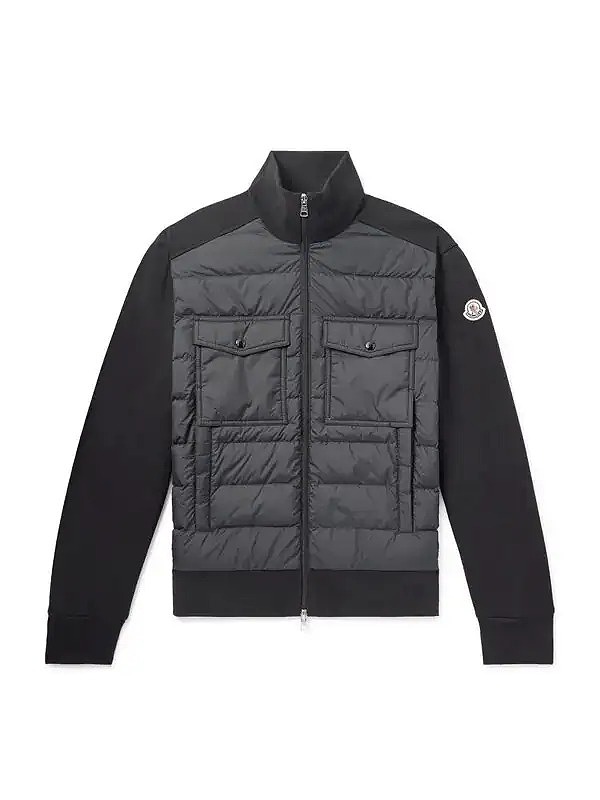 Jms-padded Quilted Shell And Cotton-jersey Down Jacket
