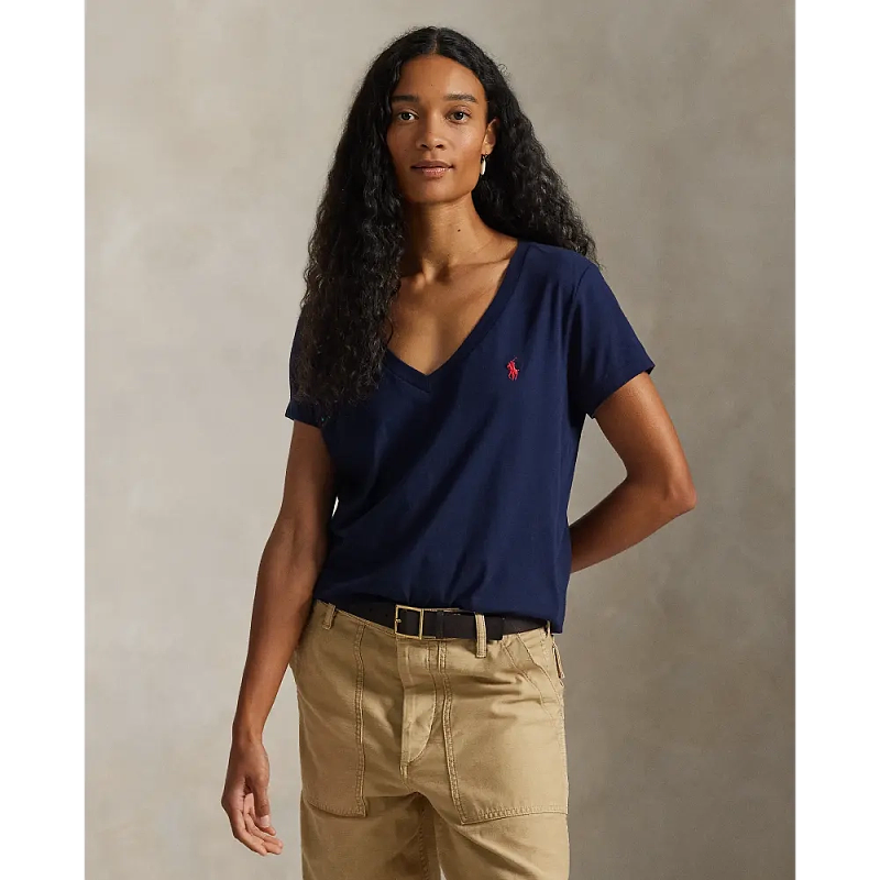 Um-660716422 Cotton Jersey V-Neck Tee V S M L