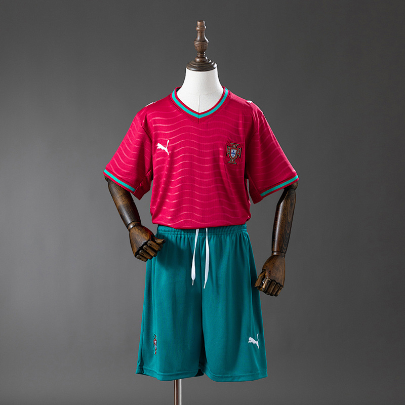 Wanban-Portugal Home Kids Kit Jersey Size 16-28