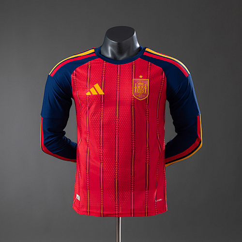 Wanban-Spain Home Long-Sleeve Player Version Jerseys S-4XL