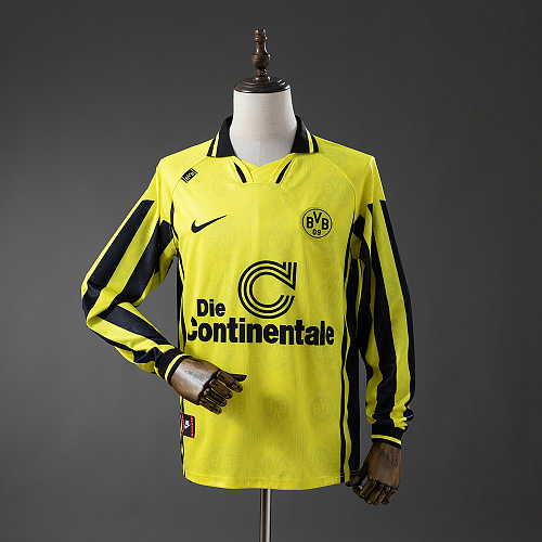 Wanban Dortmund 96 97 Home Long-Sleeve Retro Jersey S-Xxl