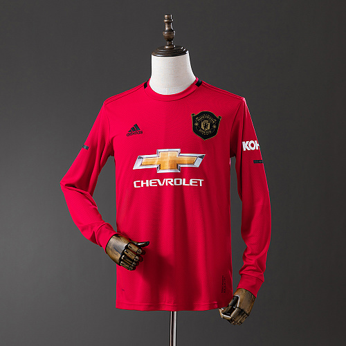 Wanban-M-U 19 20 Home Long Sleeve Retro Jersey S-Xxl
