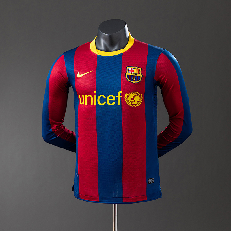 Wanban-Barcelona 10 11 Home Long Sleeve Player Version Retro Jersey S-3XL