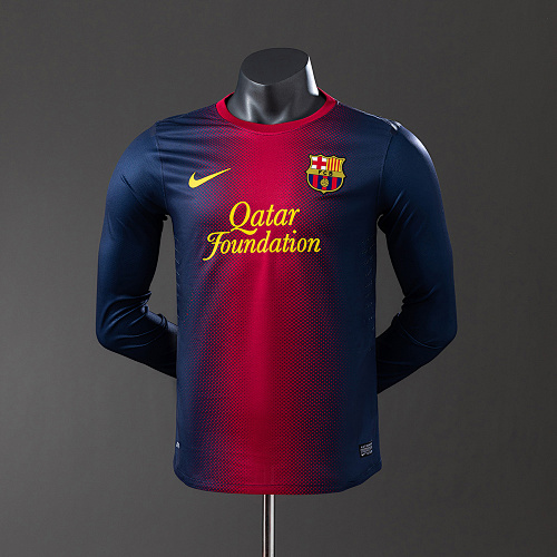 Wanban-Barcelona 12 13 Home Long Sleeve Player Version Retro Jersey S-3XL