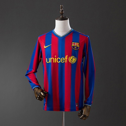 Wanban-Barcelona 09 10 Home Long Sleeve Retro Jersey S-Xxl