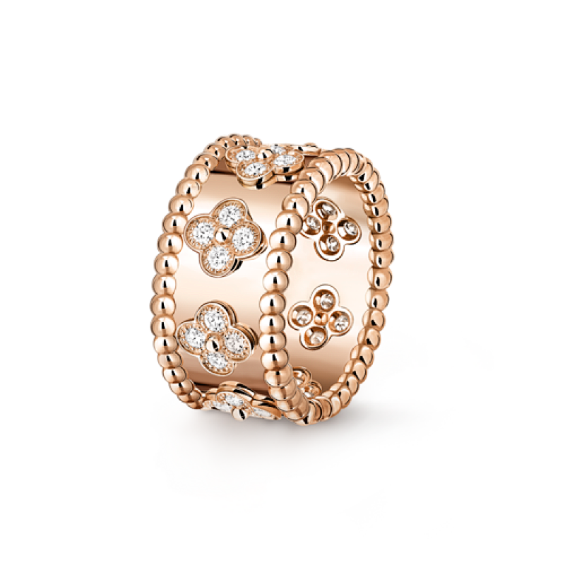 JG-VCARO9NB00 Perlée Clovers Ring Small Model