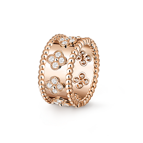 JG-VCARO9NB00 Perlée Clovers Ring Small Model